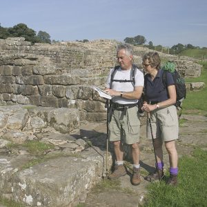 Walkers at Willowford near Gilsland, Cumbria