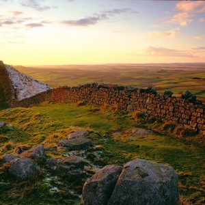 Hadrian's Wall, sunset from Windshields Crags nr Haltwhistle, Northumberland